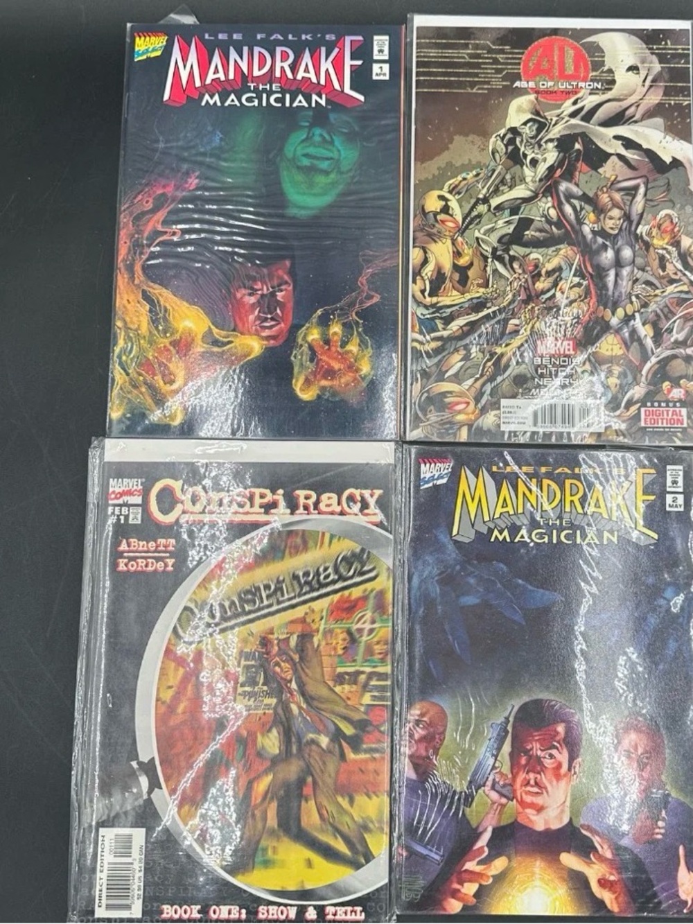 Marvel Comic Lot:Mandrake the Magician #1-2 Set, Age of Ultron #2, Conspiracy #1